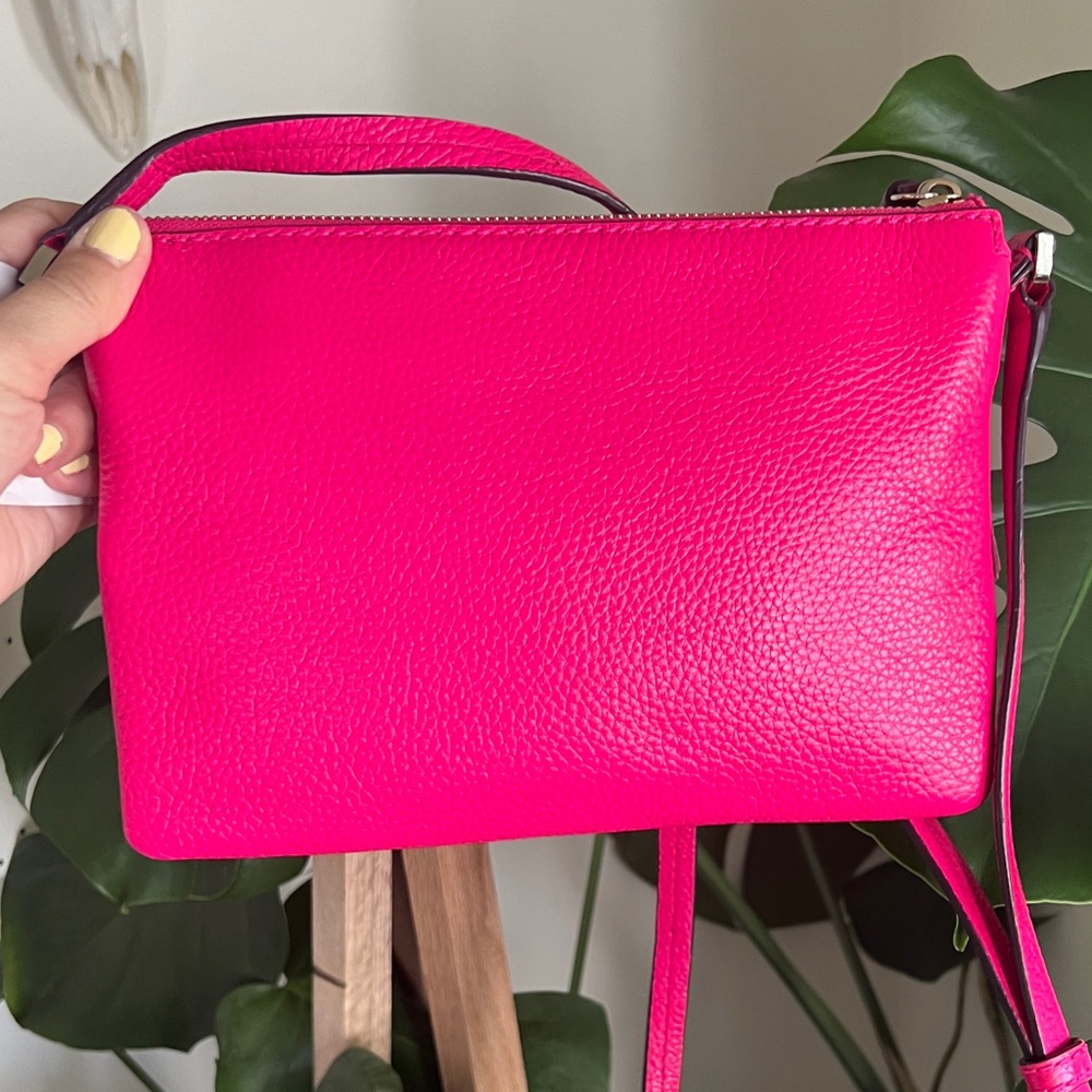 Kate Spade Bright Pink Crossbody Bag with Tassel Accents - Picture 10 of 16